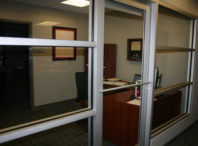 Reception window and aluminum door framing - Sandusky, OH