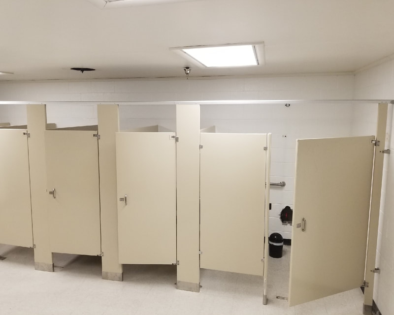 Restroom partition layout and privacy panels - Port Clinton, OH