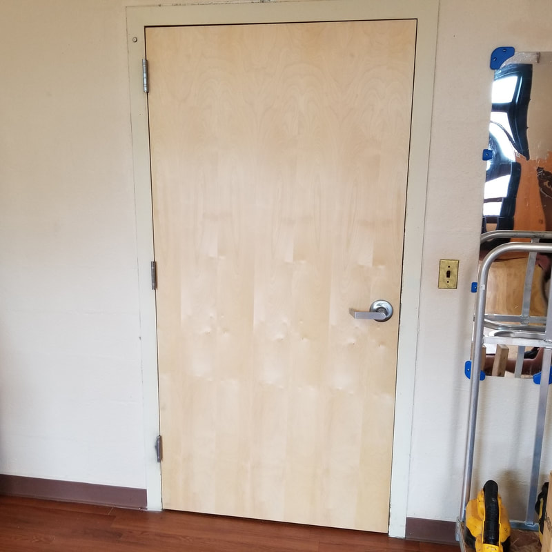 Flush wood door with commercial lever hardware - Sandusky, OH