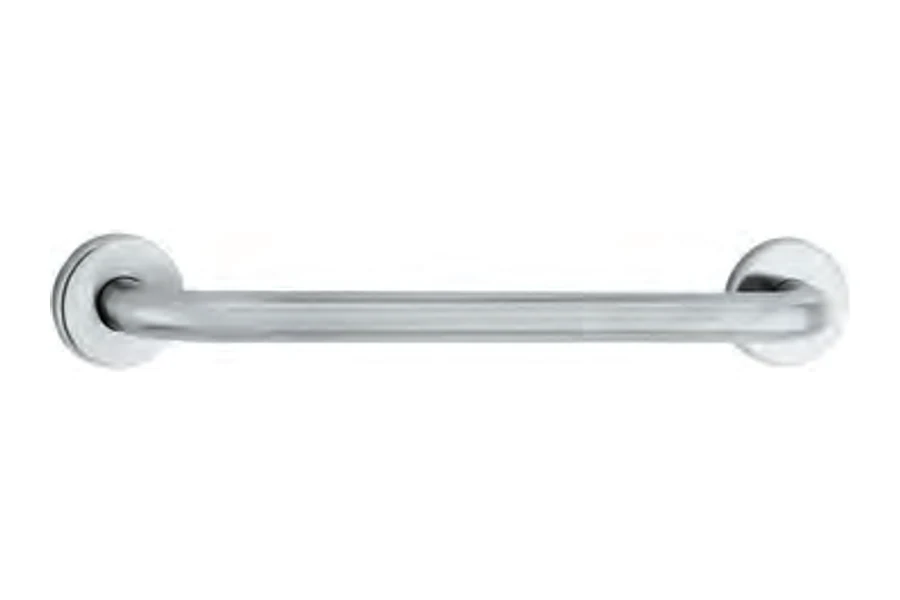 Stainless-steel straight grab bar for a commercial accessible restroom