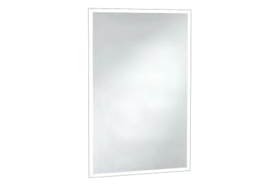Commercial restroom mirror with a stainless-steel frame